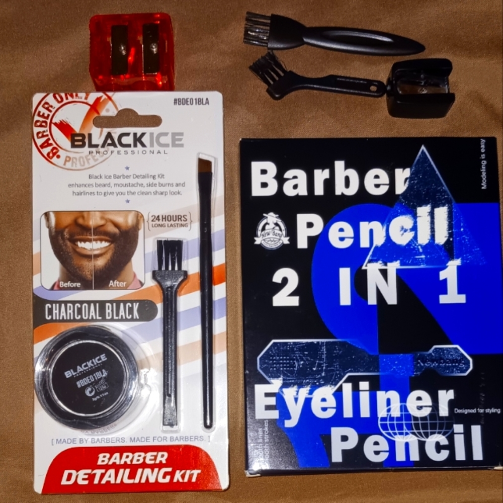 Black ice Barber detailing kit and pencils